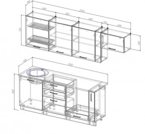 Кухонный гарнитур Вегас 2550 в Ирбите - irbit.mebel-e96.ru