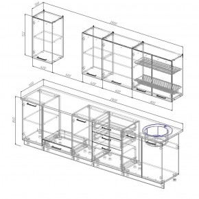 Кухонный гарнитур Вегас 2800 в Ирбите - irbit.mebel-e96.ru