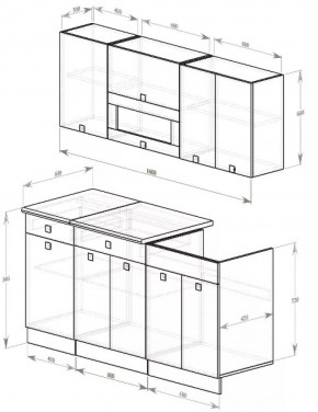 Кухонный гарнитур Виола 1600 мм (Зарон) в Ирбите - irbit.mebel-e96.ru