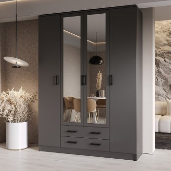 Шкаф Квадро 1600 мм Графит (Эра) в Ирбите - irbit.mebel-e96.ru