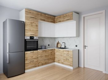Кухонный гарнитур угловой Лада 2200*1700 мм (Санвут) в Ирбите - irbit.mebel-e96.ru