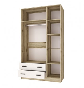 Шкаф Лагуна с антресолью делано/белый (Текс) в Ирбите - irbit.mebel-e96.ru