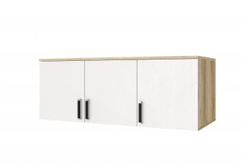 Шкаф Лагуна с антресолью делано/белый (Текс) в Ирбите - irbit.mebel-e96.ru
