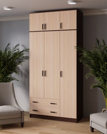 Шкаф Лагуна с антресолью венге/дуб (Текс) в Ирбите - irbit.mebel-e96.ru