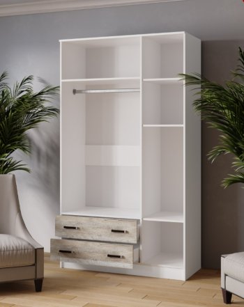 Шкаф Лагуна с антресолью с зеркалом дуб юкон (Текс) в Ирбите - irbit.mebel-e96.ru