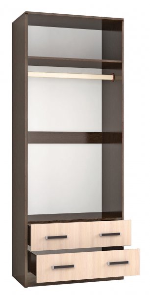 Шкаф 800 мм Лагуна с антресолью венге/дуб (Текс) в Ирбите - irbit.mebel-e96.ru