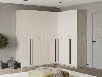 Гардеробная/шкаф 2200*1706 мм Ларго №3 дуб крафт серый/кашемир (Миф) в Ирбите - irbit.mebel-e96.ru