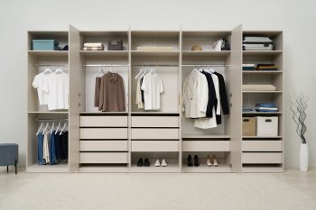 Гардеробная/шкаф 4000 мм Ларго №4 Кашемир (Миф) в Ирбите - irbit.mebel-e96.ru