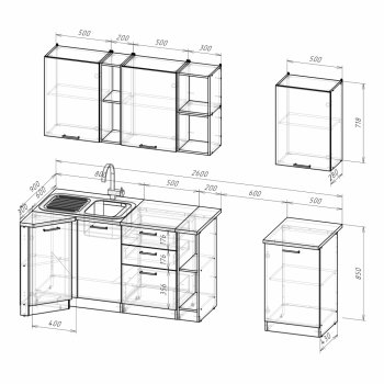 Кухонный гарнитур Лариса прайм 4 900х2000 мм (Герда) в Ирбите - irbit.mebel-e96.ru