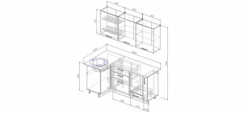 Угловой кухонный гарнитур Дели 1800х1000 мм в Ирбите - irbit.mebel-e96.ru