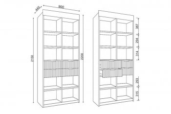 Стеллаж Лавис с ящиками СД 900.1/2 белый софт (ДСВ) в Ирбите - irbit.mebel-e96.ru