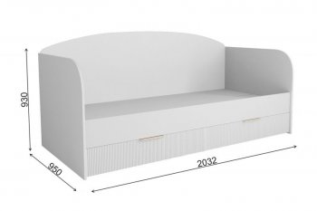 Кровать Лавис ДКД 2000.1 с ящиками белый софт (ДСВ) в Ирбите - irbit.mebel-e96.ru