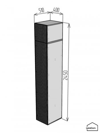 Шкаф с антресолью 400 мм Linnea MHR-1A-2 2450х400х510 (ДВ-М 11.1.25) в Ирбите - irbit.mebel-e96.ru