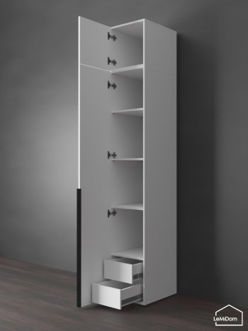 Шкаф с антресолью 400 мм Linnea MHR-1A-4 2450х400х510 (Белый-М 11.1.2) в Ирбите - irbit.mebel-e96.ru