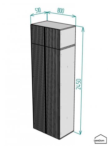 Шкаф с антресолью 800 мм Linnea MHR-2A-2 2450х800х510 (ДВ-М 11.1.25) в Ирбите - irbit.mebel-e96.ru