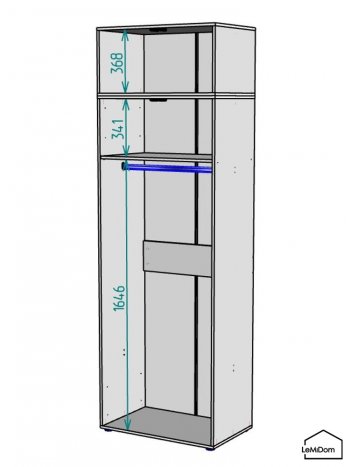 Шкаф с антресолью 800 мм Linnea MHR-2A-1 2450х800х510 (Графит-М 11.1.25) в Ирбите - irbit.mebel-e96.ru
