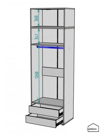 Шкаф с антресолью 800 мм Linnea MHR-2A-3 2450х800х510 (Графит-М 11.1.25) в Ирбите - irbit.mebel-e96.ru