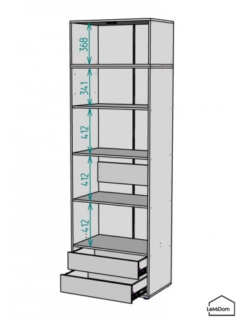 Шкаф с антресолью 800 мм Linnea MHR-2A-4 2450х800х510 (Графит-М 11.1.25) в Ирбите - irbit.mebel-e96.ru