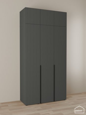 Шкаф с антресолью 1200 мм Linnea MHR-3A-1 2450х1200х510 (Графит-М 11.1.25) в Ирбите - irbit.mebel-e96.ru