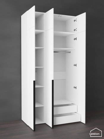 Шкаф с антресолью 1200 мм Linnea MHR-3A-2 2450х1200х510 (Белый-М 11.1.2) в Ирбите - irbit.mebel-e96.ru