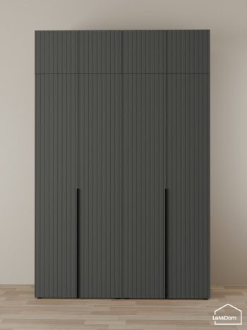 Шкаф с антресолью 1600 мм Linnea MHR-4A-1 2450х1600х510 (Графит-М 11.1.25) в Ирбите - irbit.mebel-e96.ru