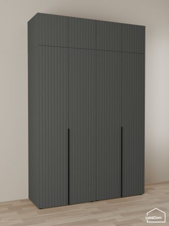 Шкаф с антресолью 1600 мм Linnea MHR-4A-1 2450х1600х510 (Графит-М 11.1.25) в Ирбите - irbit.mebel-e96.ru