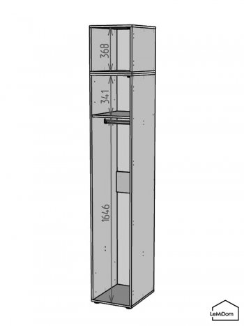 Шкаф с антресолью 400 мм Linnea MHR-1A-1 2450х400х510 (ДВ-М 11.1.25) в Ирбите - irbit.mebel-e96.ru