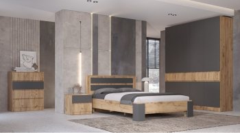 Шкаф 1500 мм 3х ств. Ленора вотан/Графит (Лин) в Ирбите - irbit.mebel-e96.ru