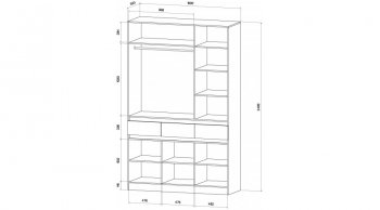 Шкаф 1500 мм 3х ств. Ленора вотан/Кашемир (Лин) в Ирбите - irbit.mebel-e96.ru