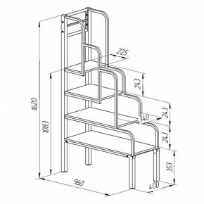 Лестница для металлических кроватей Черный/Венге в Ирбите - irbit.mebel-e96.ru