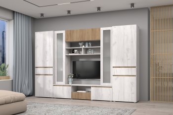 Стенка Лиана комп.2 крафт (Зарон) в Ирбите - irbit.mebel-e96.ru