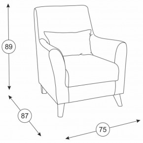 Либерти кресло, ткань ТК 231, ШхГхВ 75х87х89 см. в Ирбите - irbit.mebel-e96.ru