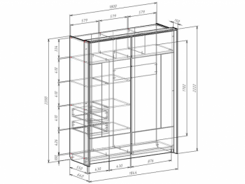 Шкаф-купе 1800 мм Либерти (Росток) в Ирбите - irbit.mebel-e96.ru