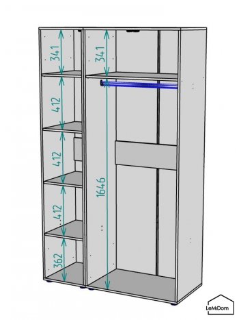 Шкаф Linnea MHR-3PO-1 2050х1200х510 (Белый-М 11.1.1) в Ирбите - irbit.mebel-e96.ru