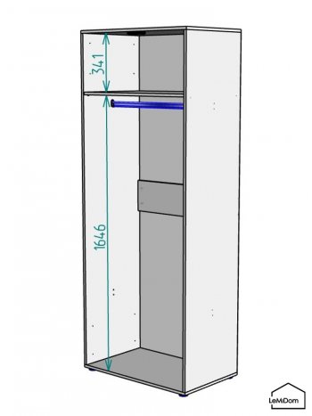 Шкаф Linnea MHR-2 2050х800х510 (ДВ-М 11.1.25) в Ирбите - irbit.mebel-e96.ru