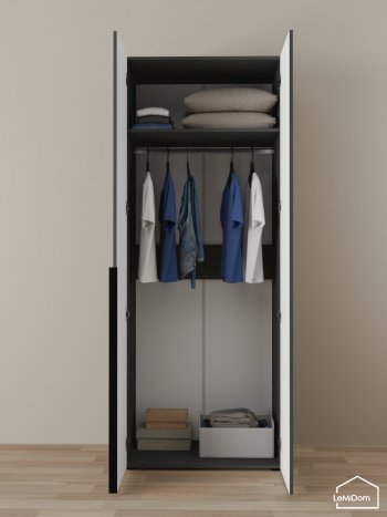 Шкаф Linnea MHR-2 2050х800х510 (Графит-М 11.1.25) в Ирбите - irbit.mebel-e96.ru