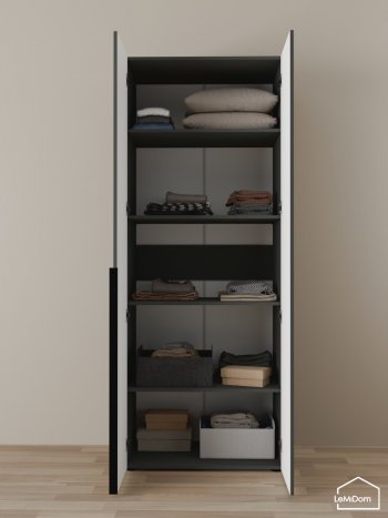 Шкаф Linnea MHR-2-2 2050х800х510 (Графит-М 11.1.25) в Ирбите - irbit.mebel-e96.ru