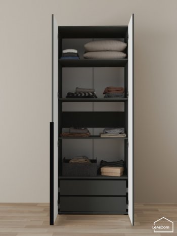 Шкаф Linnea MHR-2-3 2050х800х510 (Графит-М 11.1.25) в Ирбите - irbit.mebel-e96.ru