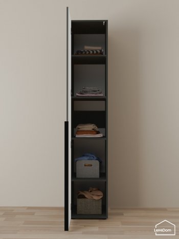 Шкаф Linnea MHR-1-2 2050х400х510 (Графит-М 11.1.25) в Ирбите - irbit.mebel-e96.ru