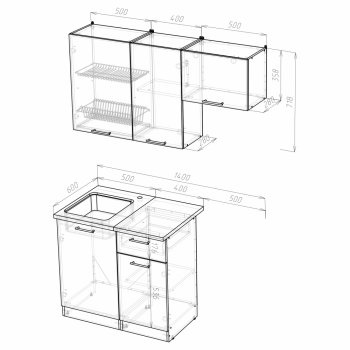 Кухонный гарнитур Лира медиум 1400 мм (Герда) в Ирбите - irbit.mebel-e96.ru