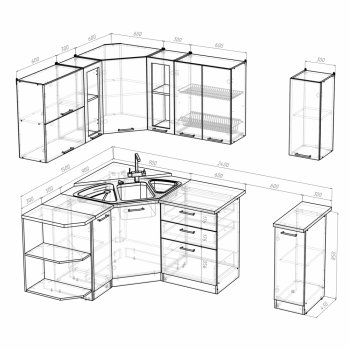 Кухонный гарнитур Лира оптима 1500х1800 мм (Герда) в Ирбите - irbit.mebel-e96.ru