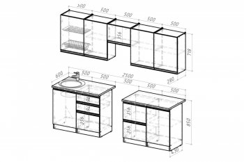 Кухонный гарнитур Лоретта мега 2500 мм (Герда) в Ирбите - irbit.mebel-e96.ru