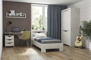 Набор детской мебели Лючия бетон, модульный (Олмеко) в Ирбите - irbit.mebel-e96.ru