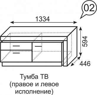 Тумба ТВ Люмен №2 (ИжМ) в Ирбите - irbit.mebel-e96.ru