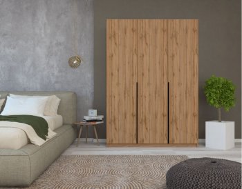 Шкаф распашной 1500 мм М6-3.4 П+Б+П 150 + ящики  (М6) в Ирбите - irbit.mebel-e96.ru