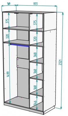 Шкаф 1200 мм Мальта light H289 + Антресоль HA3 (ДСС) в Ирбите - irbit.mebel-e96.ru