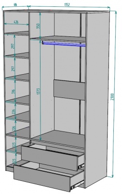 Шкаф Мальта 1350 мм Графит в Ирбите - irbit.mebel-e96.ru