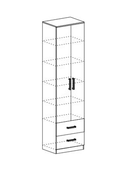 МАШЕНЬКА ШК 201 шкаф полки с ящиками (0,6х2,02х0,376) в Ирбите - irbit.mebel-e96.ru | фото