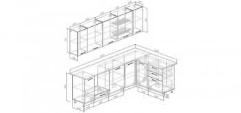Кухонный гарнитур угловой Меренга МДФ 2600*1600 мм Sanvut в Ирбите - irbit.mebel-e96.ru
