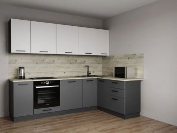 Кухонный гарнитур угловой Меренга МДФ 2600*1600 мм Sanvut в Ирбите - irbit.mebel-e96.ru
